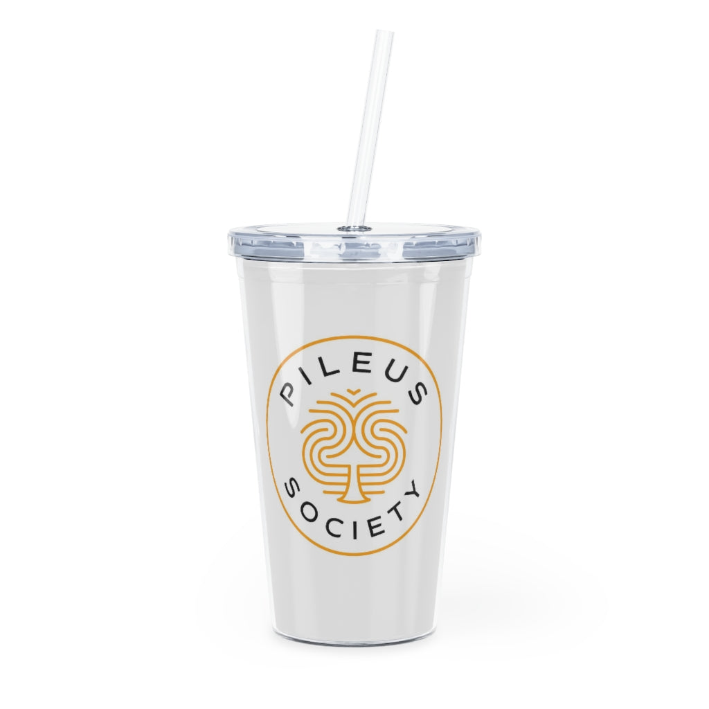 Plastic Pileus Society Logo Tumbler with Straw