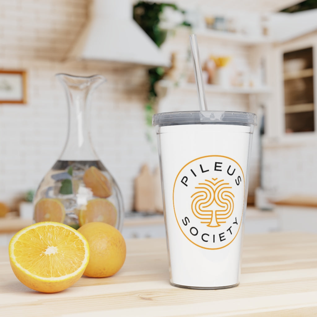 Plastic Pileus Society Logo Tumbler with Straw