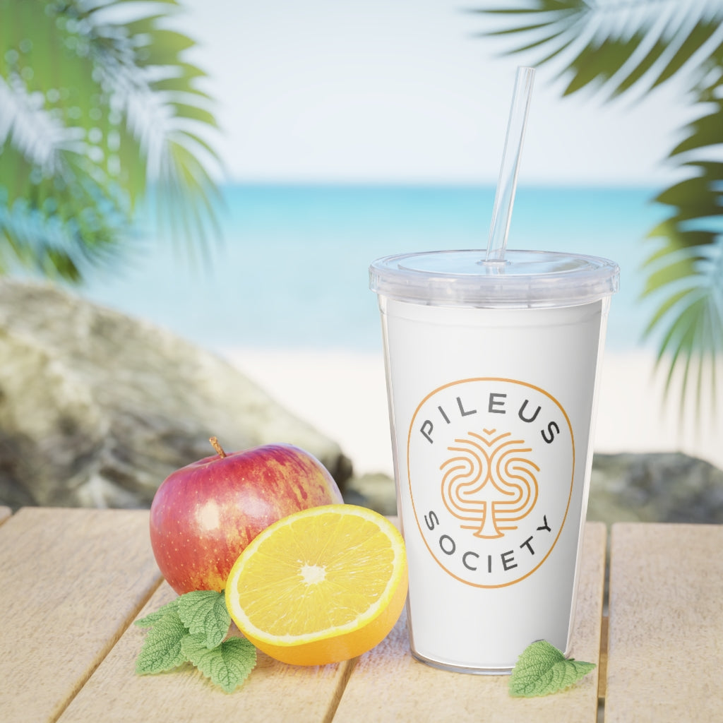 Plastic Pileus Society Logo Tumbler with Straw