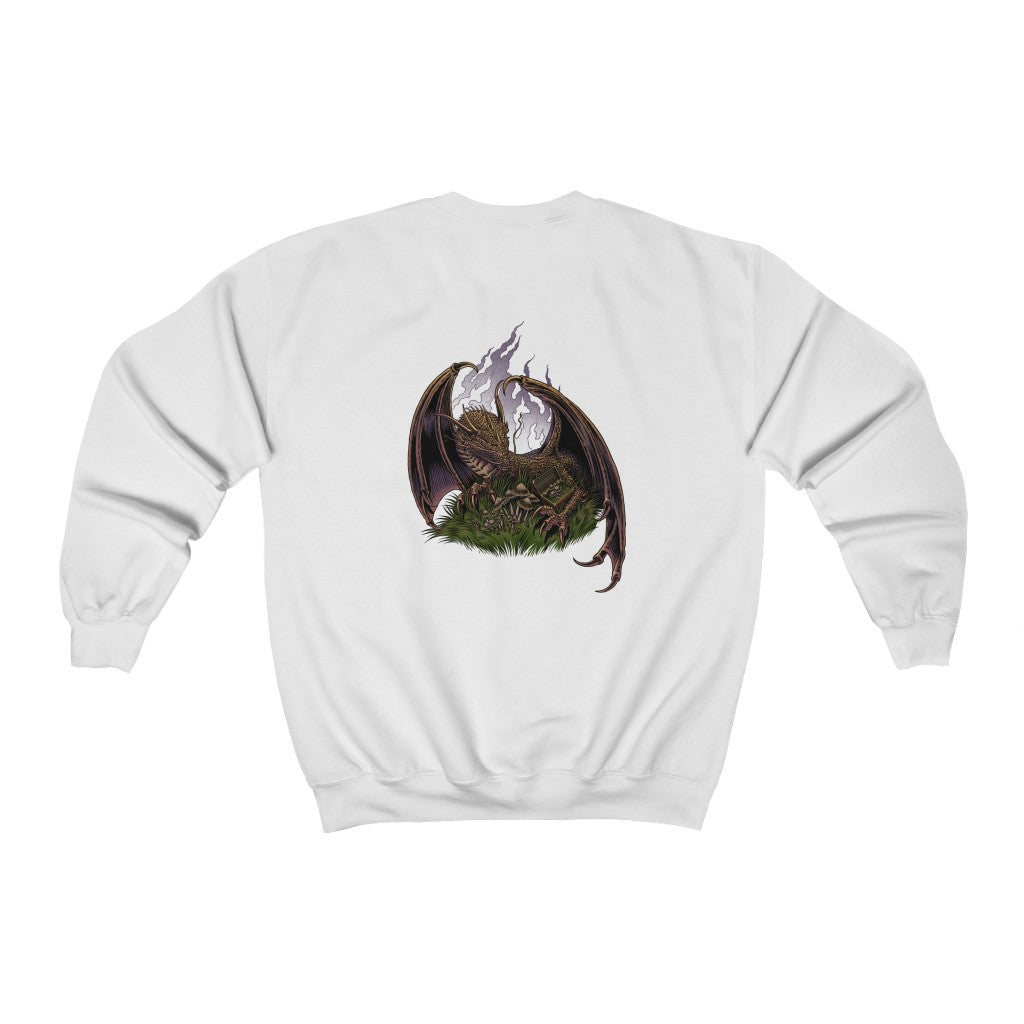 Dragon protecting mushrooms Unisex Heavy Blend™ Crewneck Sweatshirt