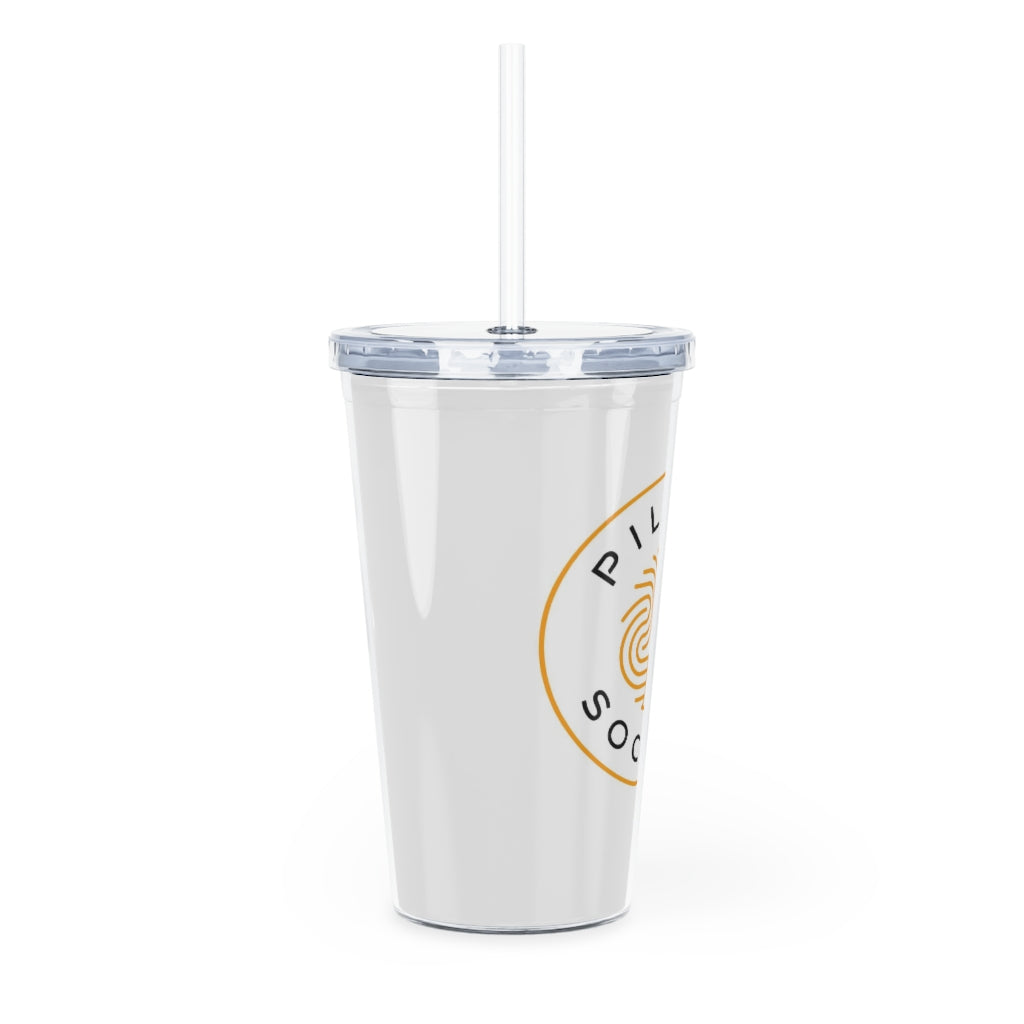 Plastic Pileus Society Logo Tumbler with Straw