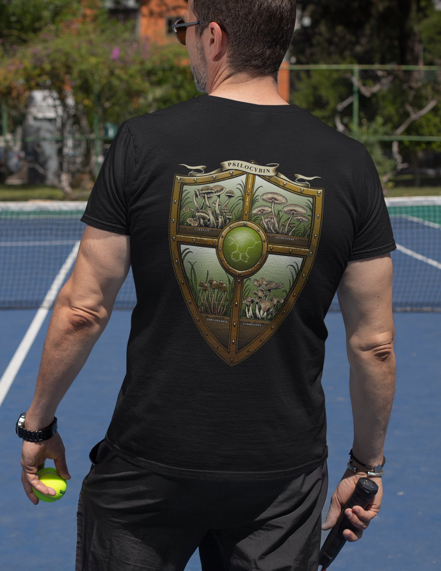 Psilocybin Coat of Arms Men's Tri-Blend Crew Tee