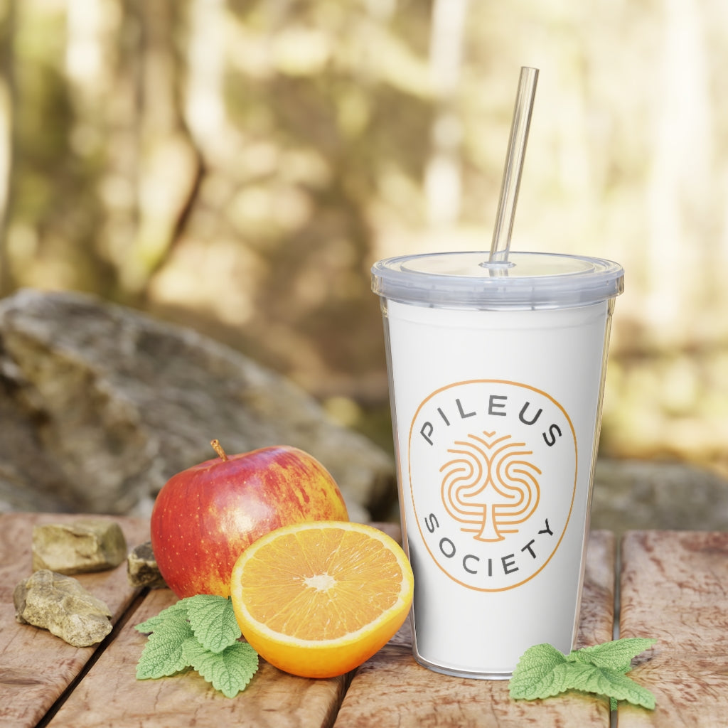 Plastic Pileus Society Logo Tumbler with Straw