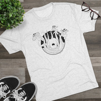 Octopus loves mushrooms Tri-Blend Crew Tee